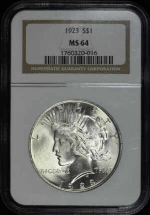 Obverse of this 1923 Peace Dollar NGC MS-64