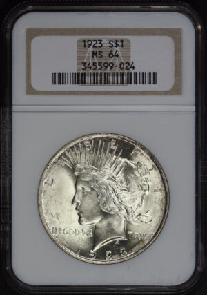 Obverse of this 1923 Peace Dollar NGC MS-64