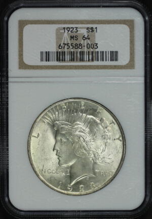Obverse of this 1923 Peace Dollar NGC MS-64