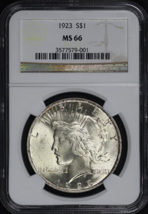 Obverse of this 1923 Peace Dollar NGC MS-66