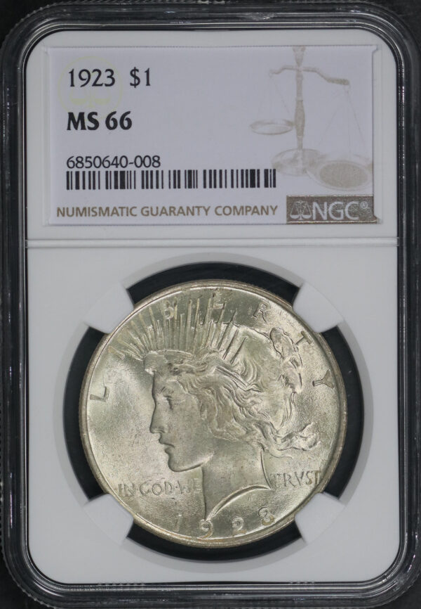 Obverse of this 1923 Peace Dollar NGC MS-66