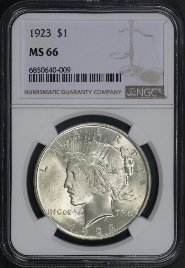 Obverse of this 1923 Peace Dollar NGC MS-66