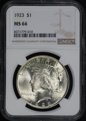 Obverse of this 1923 Peace Dollar NGC MS-66