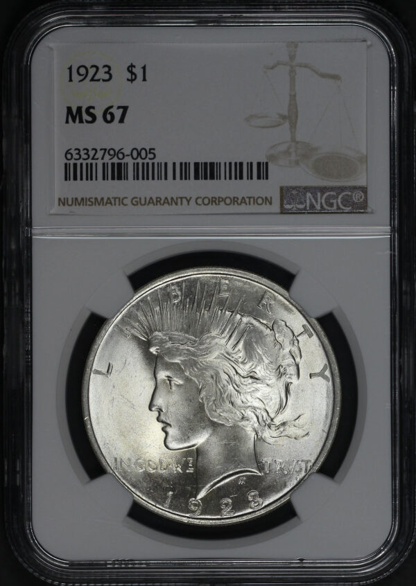 Obverse of this 1923 Peace Dollar NGC MS-67