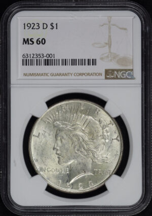 Obverse of this 1923-D Peace Dollar NGC MS-60