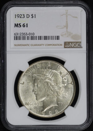 Obverse of this 1923-D Peace Dollar NGC MS-61