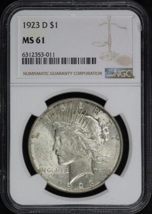 Obverse of this 1923-D Peace Dollar NGC MS-61