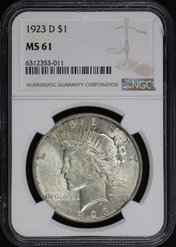 Obverse of this 1923-D Peace Dollar NGC MS-61