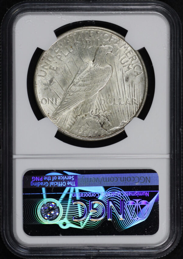 Reverse of this 1923-D Peace Dollar NGC MS-61