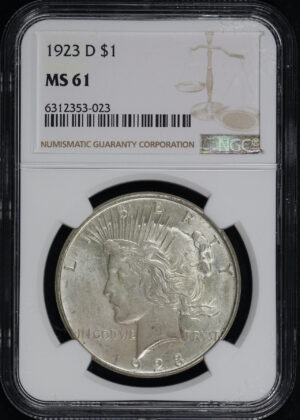 Obverse of this 1923-D Peace Dollar NGC MS-61