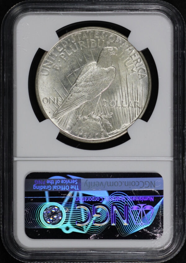 Reverse of this 1923-D Peace Dollar NGC MS-61