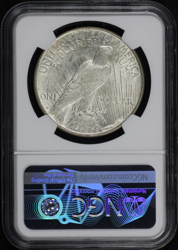 Reverse of this 1923-D Peace Dollar NGC MS-61