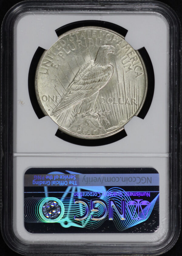 Reverse of this 1923-D Peace Dollar NGC MS-61