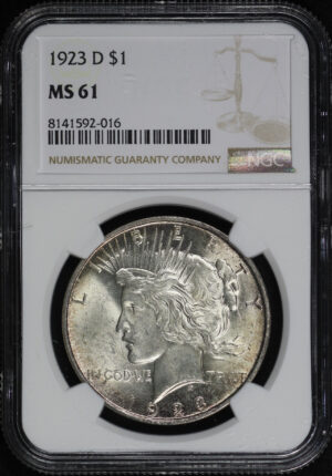 Obverse of this 1923-D Peace Dollar NGC MS-61