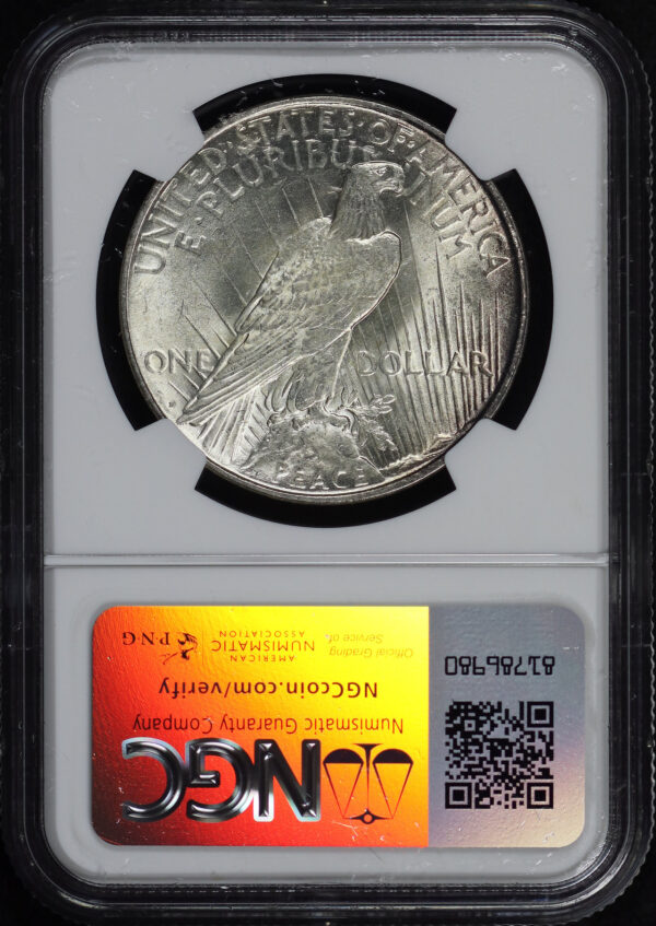 Reverse of this 1923-D Peace Dollar NGC MS-61