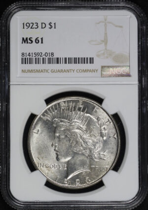 Obverse of this 1923-D Peace Dollar NGC MS-61