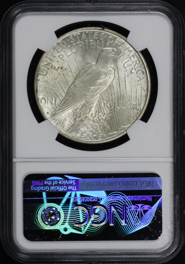 Reverse of this 1923-D Peace Dollar NGC MS-62