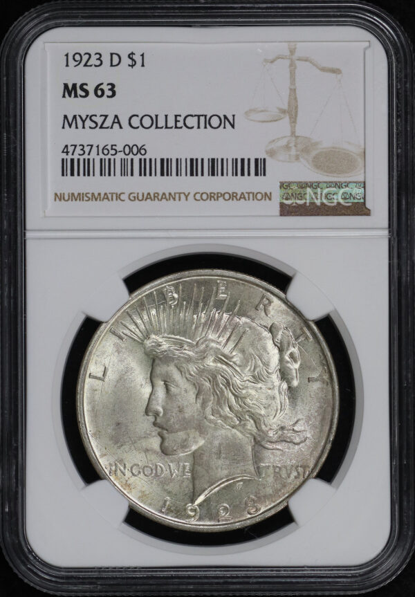 Obverse of this 1923-D Peace Dollar NGC MS-63 Mysza Collection