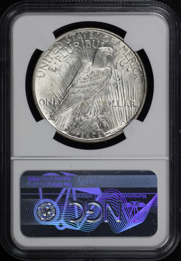 Reverse of this 1923-D Peace Dollar NGC MS-63 Mysza Collection