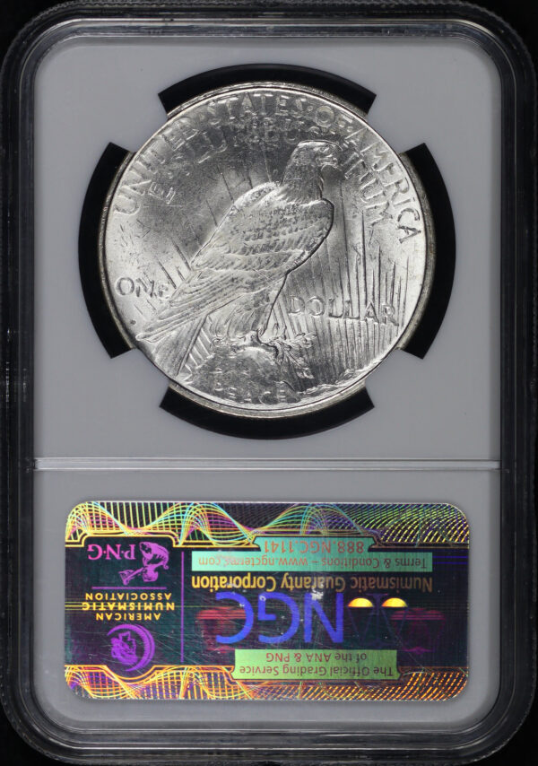 Reverse of this 1923-D Peace Dollar NGC MS-64