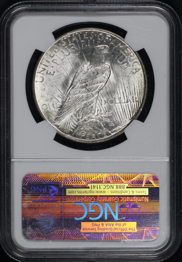 Reverse of this 1923-D Peace Dollar NGC MS-64