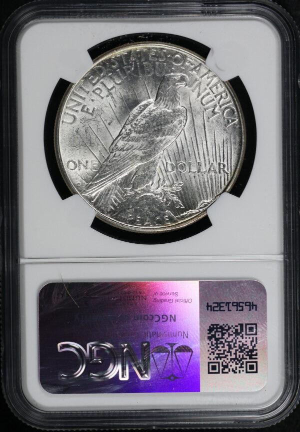 Reverse of this 1923-S Peace Dollar NGC AU-58