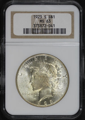 Obverse of this 1923-S Peace Dollar NGC MS-63