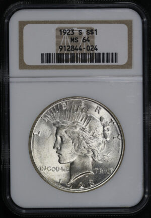 Obverse of this 1923-S Peace Dollar NGC MS-64
