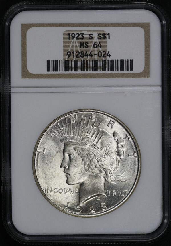 Obverse of this 1923-S Peace Dollar NGC MS-64