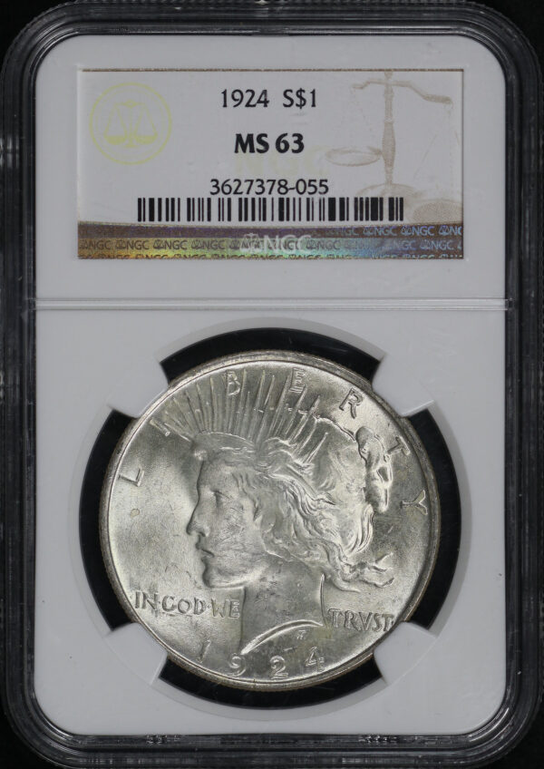 Obverse of this 1924 Peace Dollar NGC MS-63