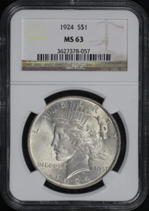 Obverse of this 1924 Peace Dollar NGC MS-63