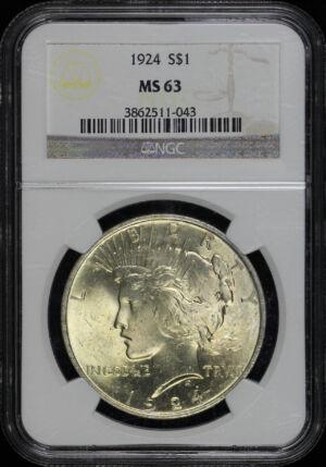 Obverse of this 1924 Peace Dollar NGC MS-63