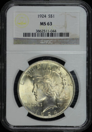 Obverse of this 1924 Peace Dollar NGC MS-63