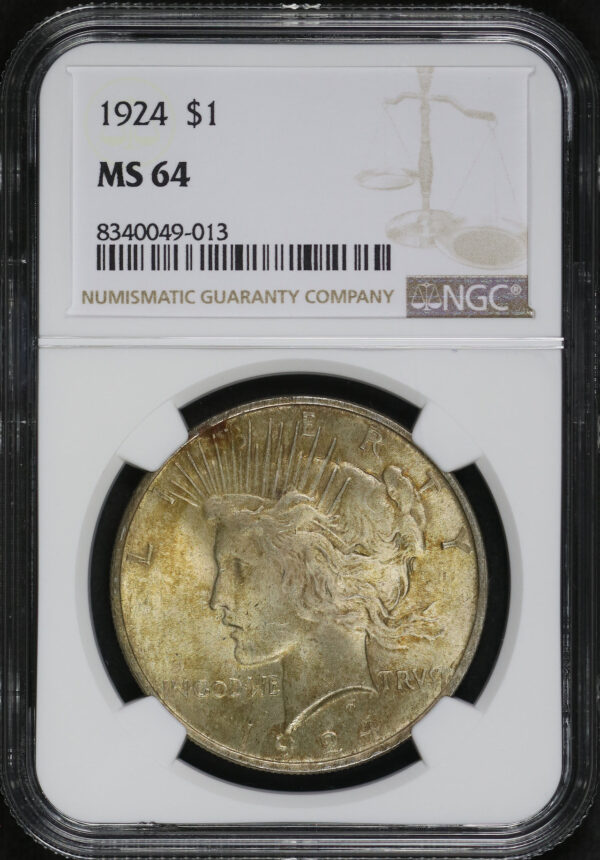 Obverse of this 1924 Peace Dollar NGC MS-64