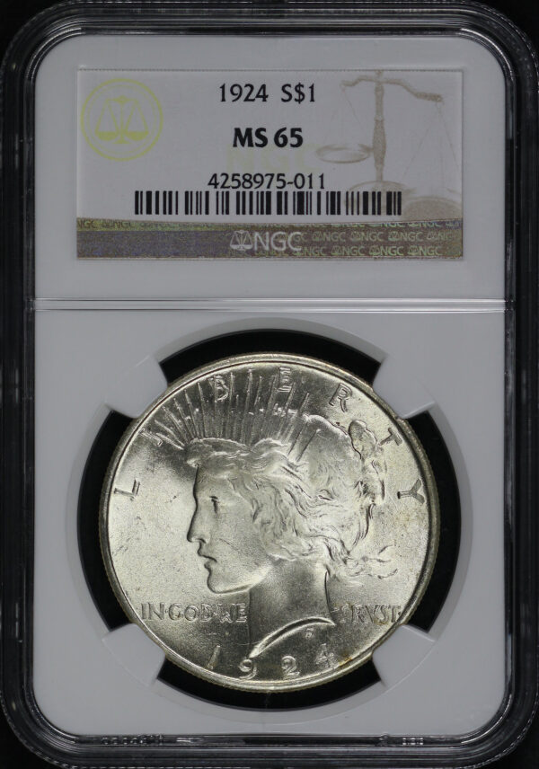 Obverse of this 1924 Peace Dollar NGC MS-65