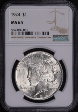 Obverse of this 1924 Peace Dollar NGC MS-65