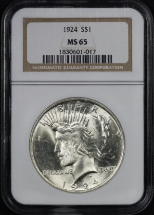 Obverse of this 1924 Peace Dollar NGC MS-65