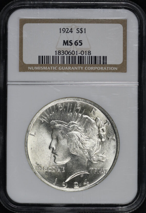 Obverse of this 1924 Peace Dollar NGC MS-65