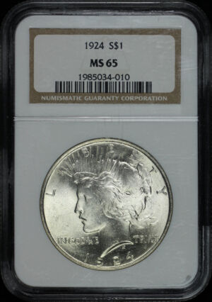 Obverse of this 1924 Peace Dollar NGC MS-65