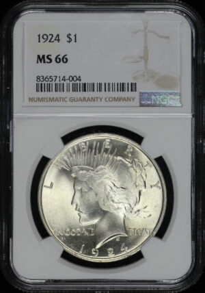 Obverse of this 1924 Peace Dollar NGC MS-66