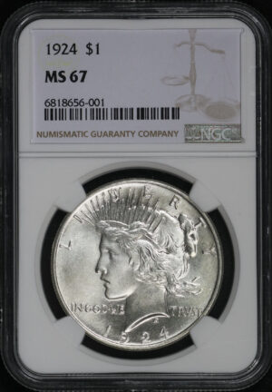 Obverse of this 1924 Peace Dollar NGC MS-67