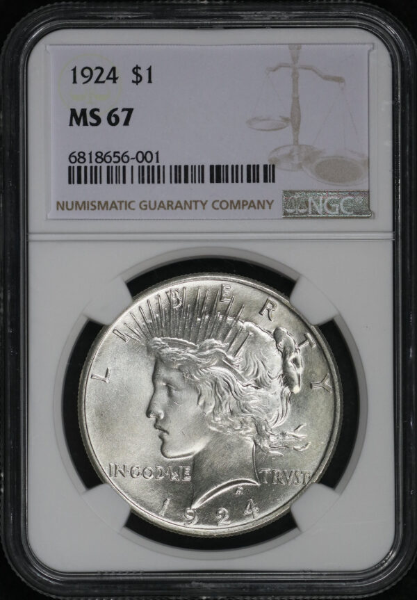 Obverse of this 1924 Peace Dollar NGC MS-67