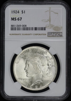 Obverse of this 1924 Peace Dollar NGC MS-67