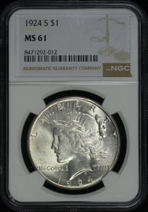 Obverse of this 1924-S Peace Dollar NGC MS-61