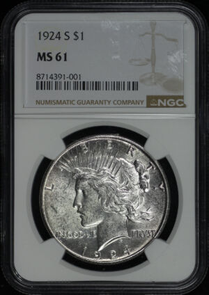 Obverse of this 1924-S Peace Dollar NGC MS-61