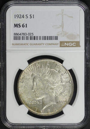 Obverse of this 1924-S Peace Dollar NGC MS-61
