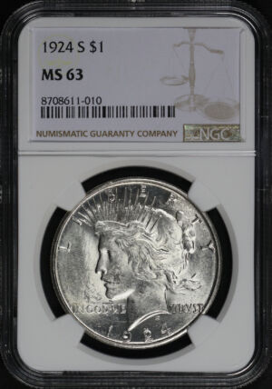 Obverse of this 1924-S Peace Dollar NGC MS-63