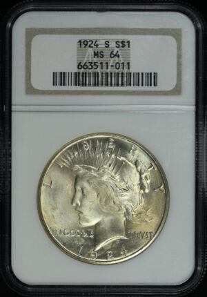 Obverse of this 1924-S Peace Dollar NGC MS-64