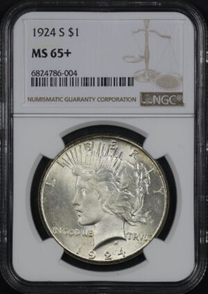 Obverse of this 1924-S Peace Dollar NGC MS-65+