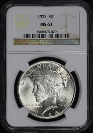 Obverse of this 1925 Peace Dollar NGC MS-63